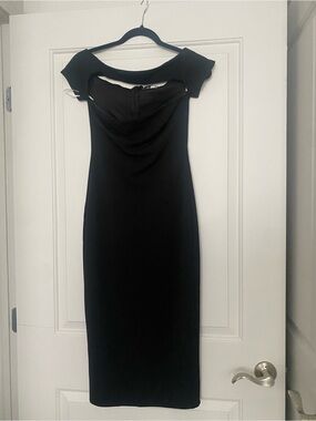 Lulu's Black Cut Out Midi Dress